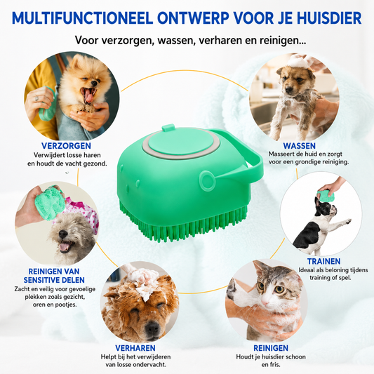 PawJoy BubbleBrush – Shampoo Massageborstel voor Honden & Katten