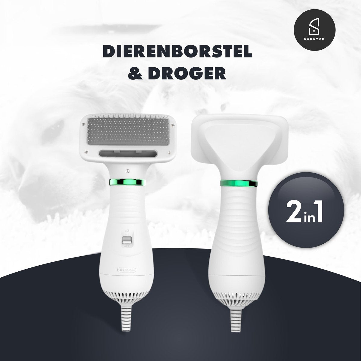 💨 2-in-1 Föhn & Kam – Droog & Kam in één Beweging