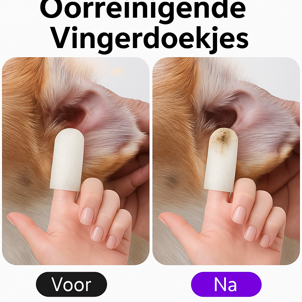 🧼 Oorreinigingsdoekjes voor Huisdieren – Vingervormig & Zacht