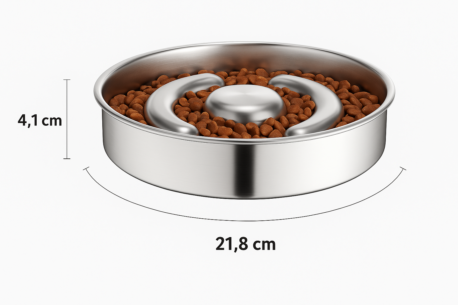 🥣 RVS Anti-Schrok Voerbak – Voor Langzamer & Gezond Eten