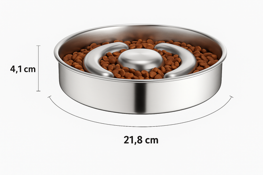 🥣 RVS Anti-Schrok Voerbak – Voor Langzamer & Gezond Eten