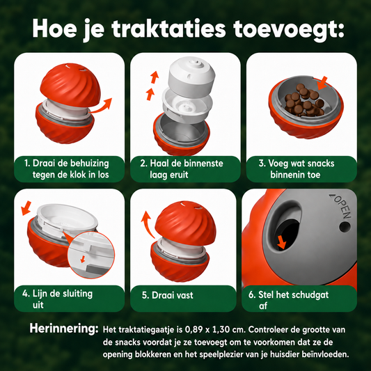 PawJoy SnackRoller – Interactieve Voerbal voor Honden
