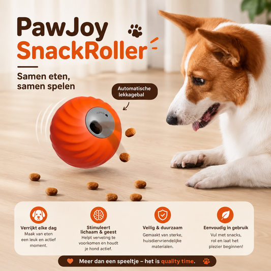 PawJoy SnackRoller – Interactieve Voerbal voor Honden