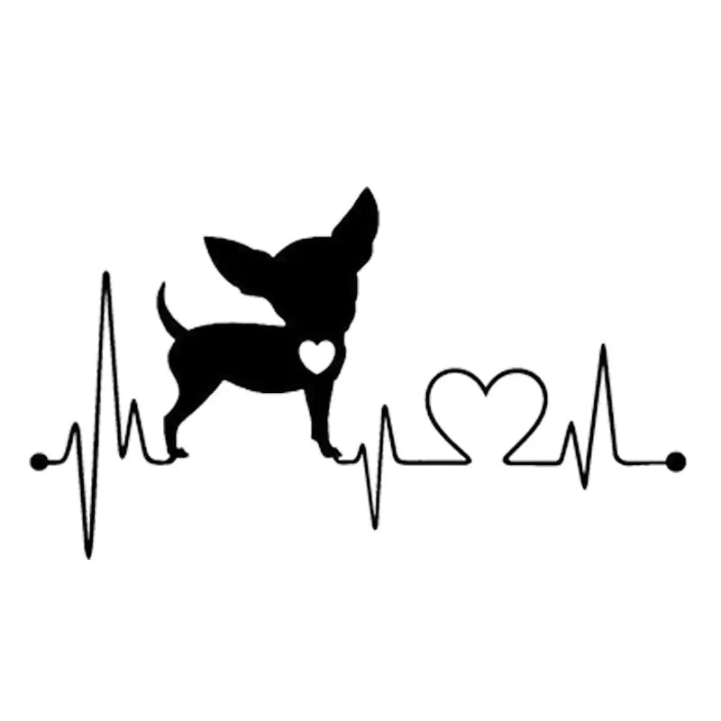 ❤️ ECG Hondensticker – Voor auto of laptop