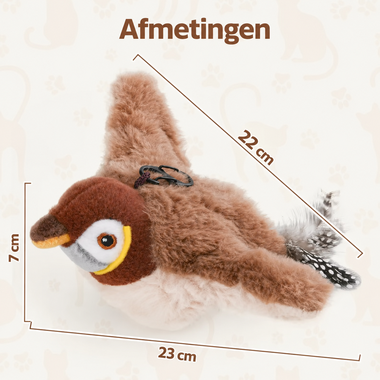 PawJoy FladderVogel – Interactief Kattenspeeltje