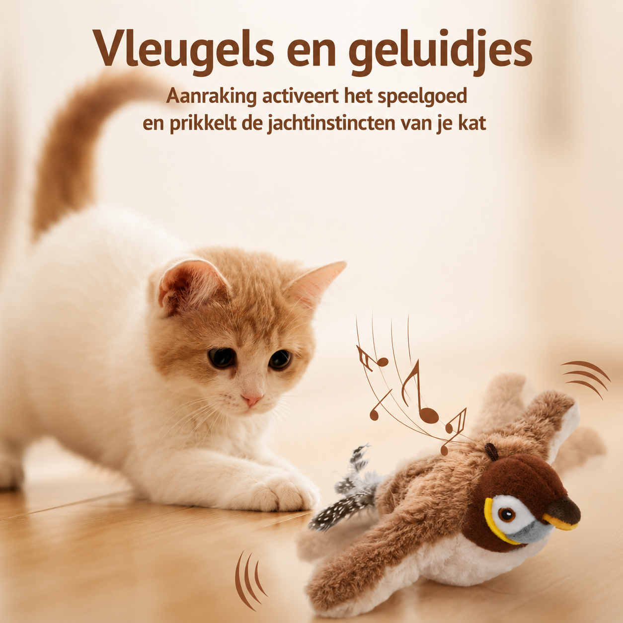 PawJoy FladderVogel – Interactief Kattenspeeltje