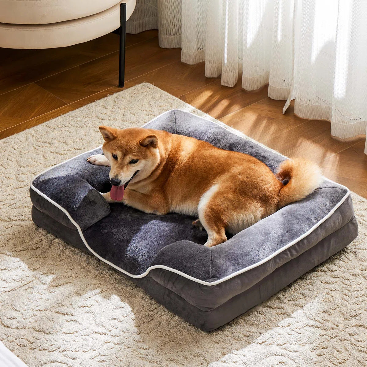 🧠 Memory Foam Bed – Slim comfort voor je hond