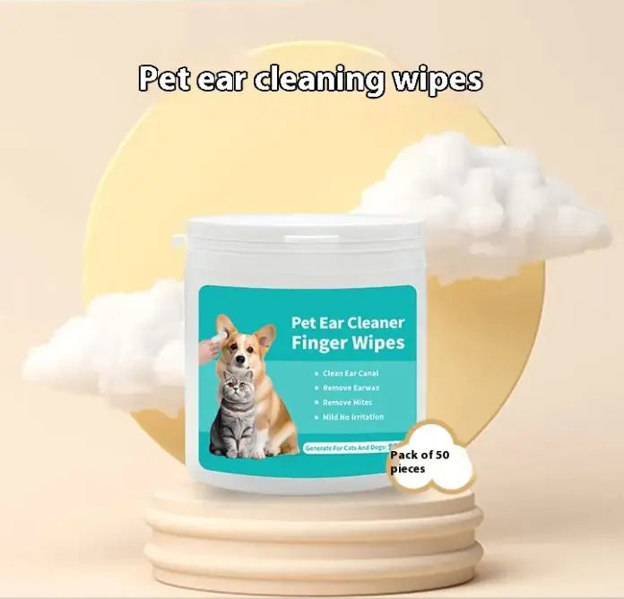 🧼 Oorreinigingsdoekjes voor Huisdieren – Vingervormig & Zacht