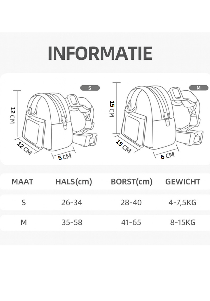 🎒 Woefzak – Rugzak Harnas met Ingebouwde Poepzakhouder