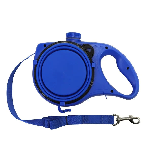 3-in-1 Hondenleiband met Waterfles, Drinkkom & Opbergfuncties – Voor de Avontuurlijke Baasjes