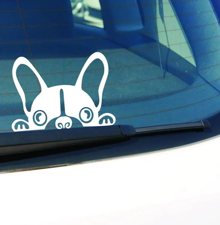 Funny Dog Car Decal - French Bulldog Sticker R-154