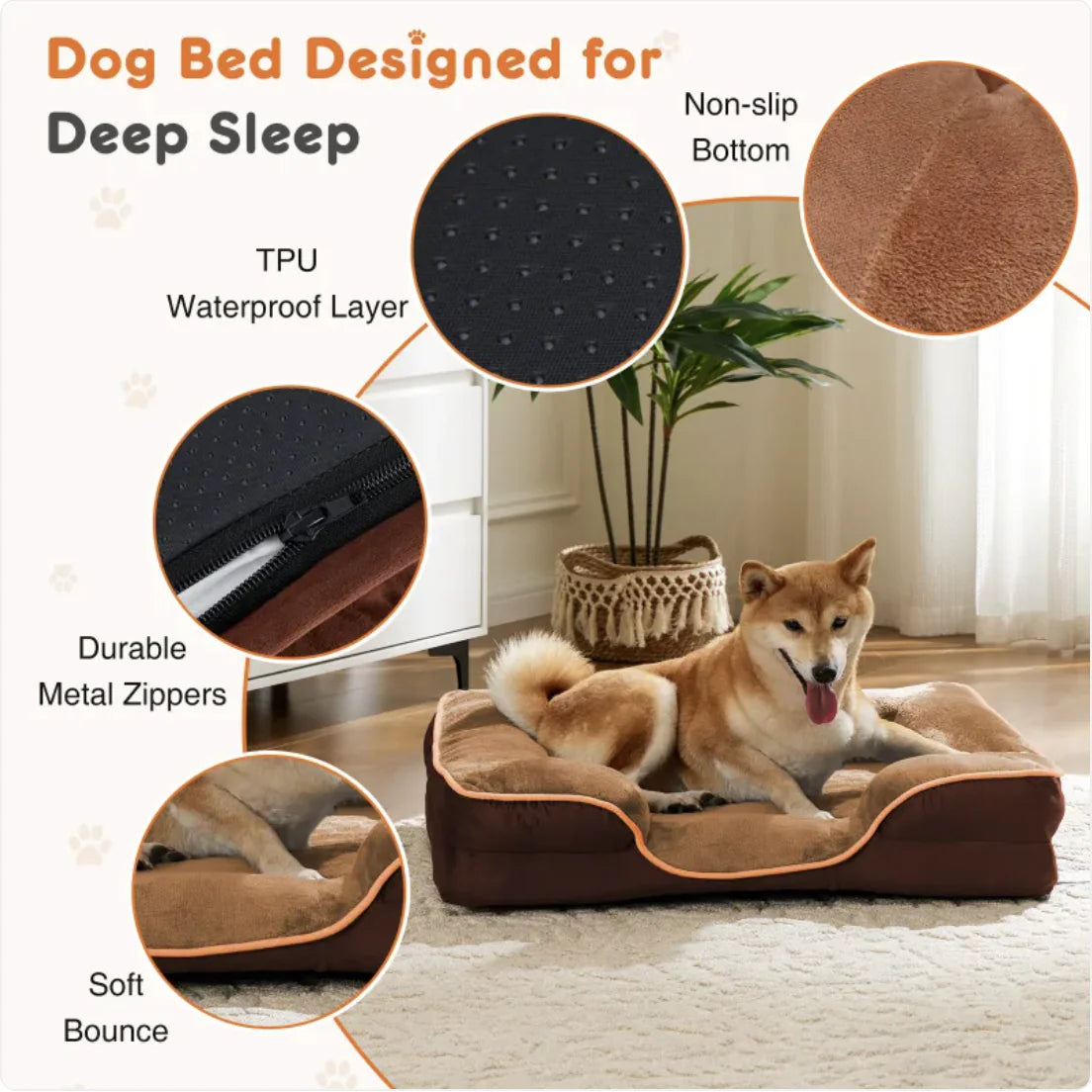 🧠 Memory Foam Bed – Slim comfort voor je hond