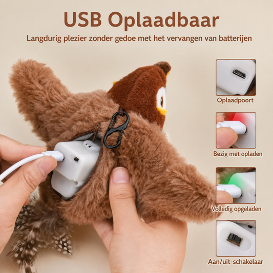 PawJoy FladderVogel – Interactief Kattenspeeltje