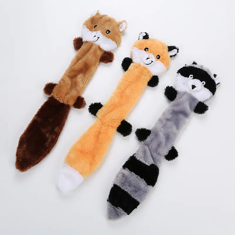 🦝 Pluchen Eekhoorn, Vos & Wasbeer - perfect om mee te slepen of te bijten
