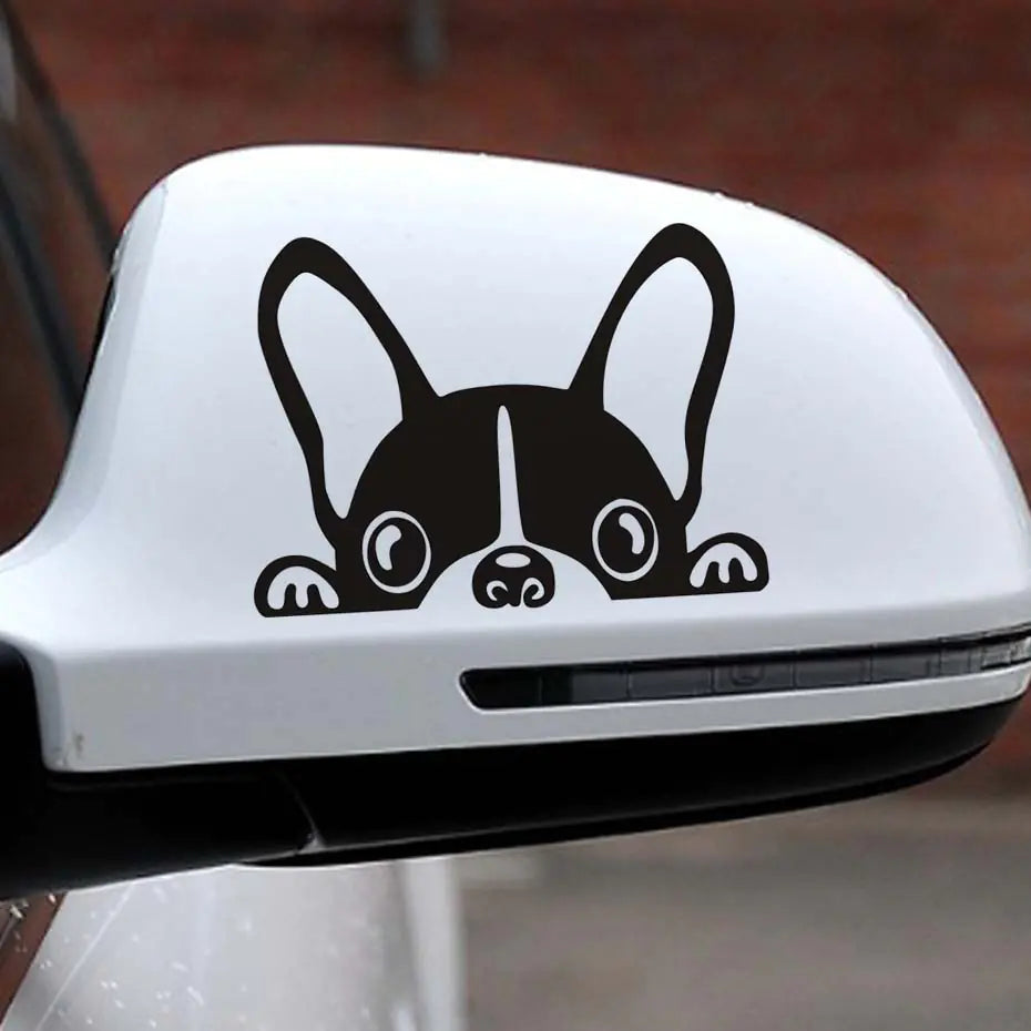 Funny Dog Car Decal - French Bulldog Sticker R-154